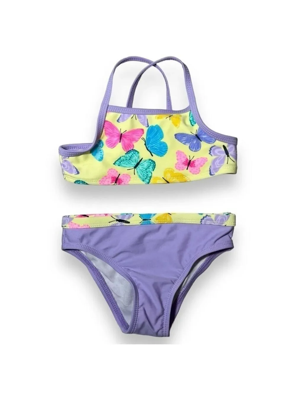 Wonder Nation Toddler Girl’s Butterfly Bikini Lavender Sky Size 2T